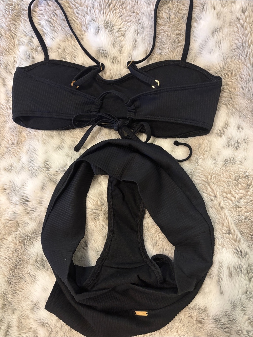 Hollister Black Ribbed Two-Piece Bikini Set - Picture 3 of 3